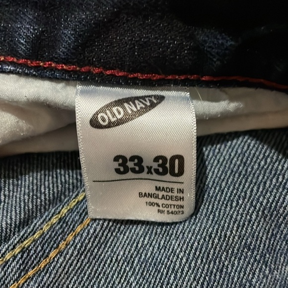 OLD NAVY-men’s dark wash cotton denim THE AUTHENTIC LOOSE fit straight leg jeans - Picture 10 of 10